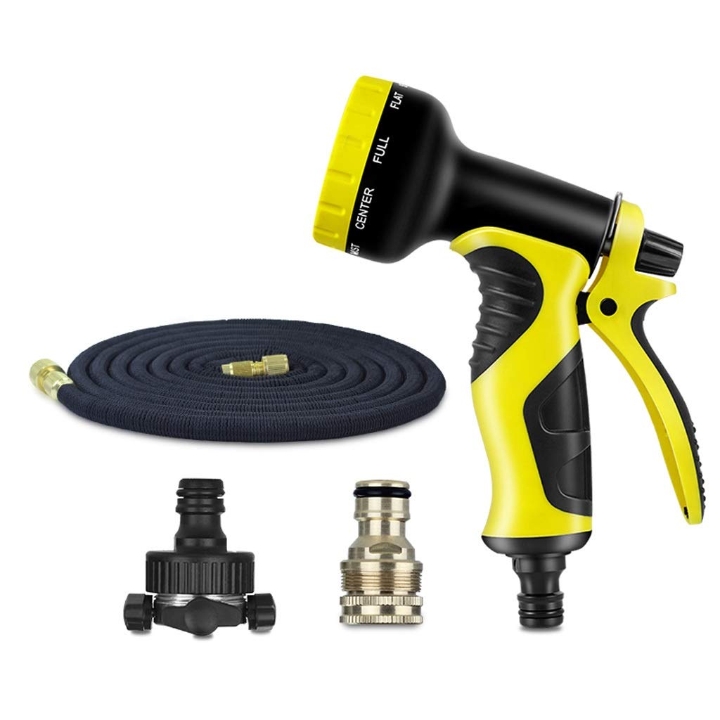 **GX Expandable Garden Hose - 9 Spray Patterns, Retractable, Flexible, No-Kink, Lightweight Water Hose for Gardening, Washing Cars, and Pressure Washers (Black, 7.5M/25ft) - Perfect for Lawns, Patios, and Outdoor Cleaning**