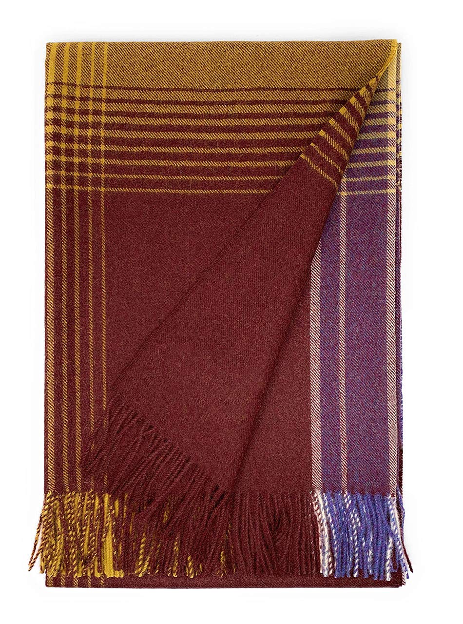 Soft & Cozy 100% Baby Alpaca Throw Blanket - Luxury Plaid Design (Harvest Plaid) for Home, Sofa & Travel - Perfect Gift for Winter & Cold Weather