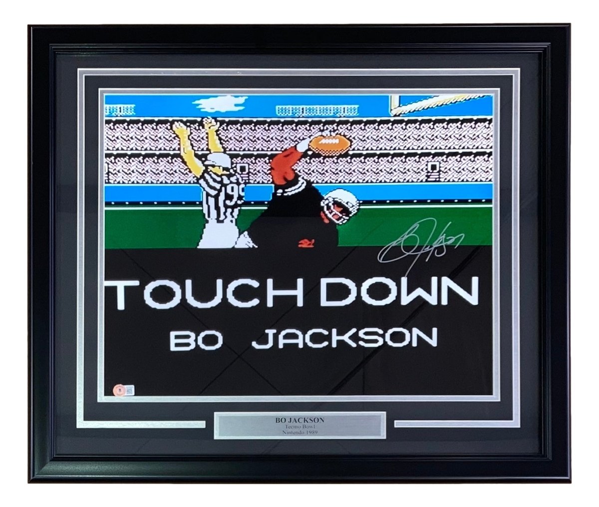 Bo Jackson Autographed Framed 16x20 Oakland Raiders Tecmo Bowl Photo - Limited Edition Collectible for Sports Memorabilia & Man Cave Decor