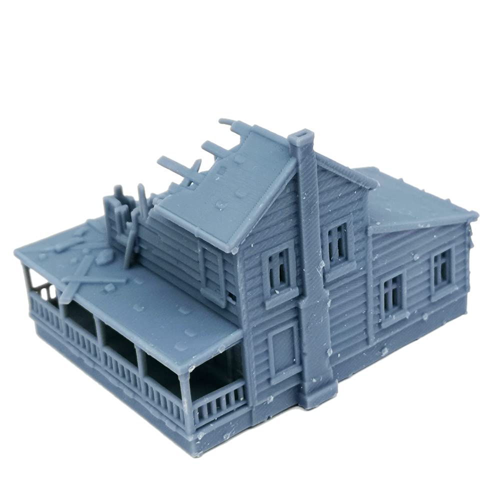 Outland Models 1:160 N Scale Railway Scenery - Realistic Damaged Country House Structure for Model Train Layouts | Perfect for Dioramas, Miniature Displays & Railroad Scenes
