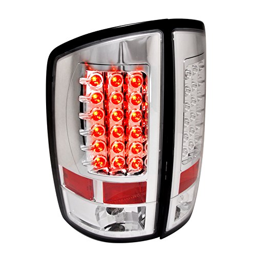 Spec-D Tuning LED Tail Lights for Dodge Ram 1500/2500/3500 - Smoke Lens with Red LED - Direct Fit Replacement - Enhances Visibility & Style for Night Driving & Off-Road Adventures