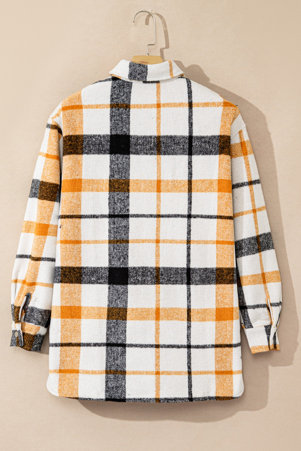 Plaid Snap Down Collared Shacket for Men & Women - Cozy Fleece-Lined Winter Jacket with Button Closure - Perfect for Outdoor Activities, Casual Wear & Layering in Cold Weather