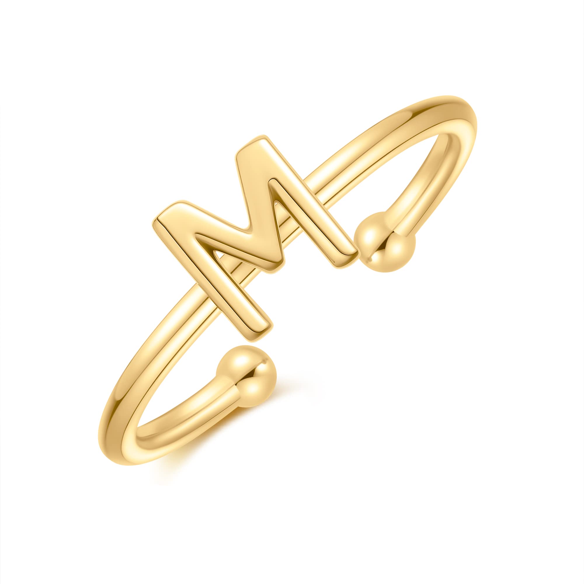 925 Sterling Silver Rings for Women - Adjustable Initial & Stackable Rings - Elegant Jewelry Gift for Her - Perfect for Everyday Wear, Stacking & Personalized Gifting