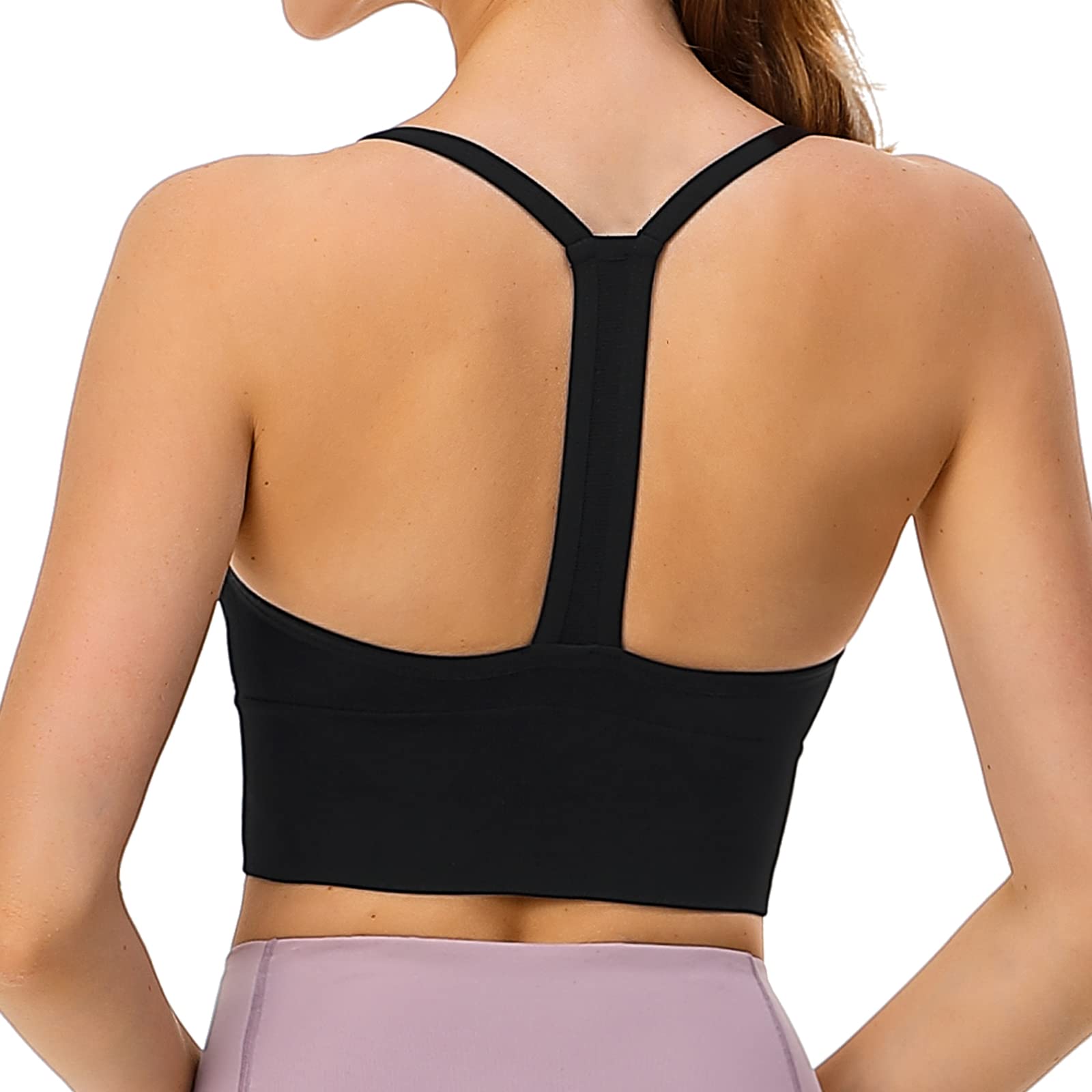 High Support Medium Impact Strappy Padded Sports Bra for Women - Breathable Workout Top for Running, Yoga & Gym