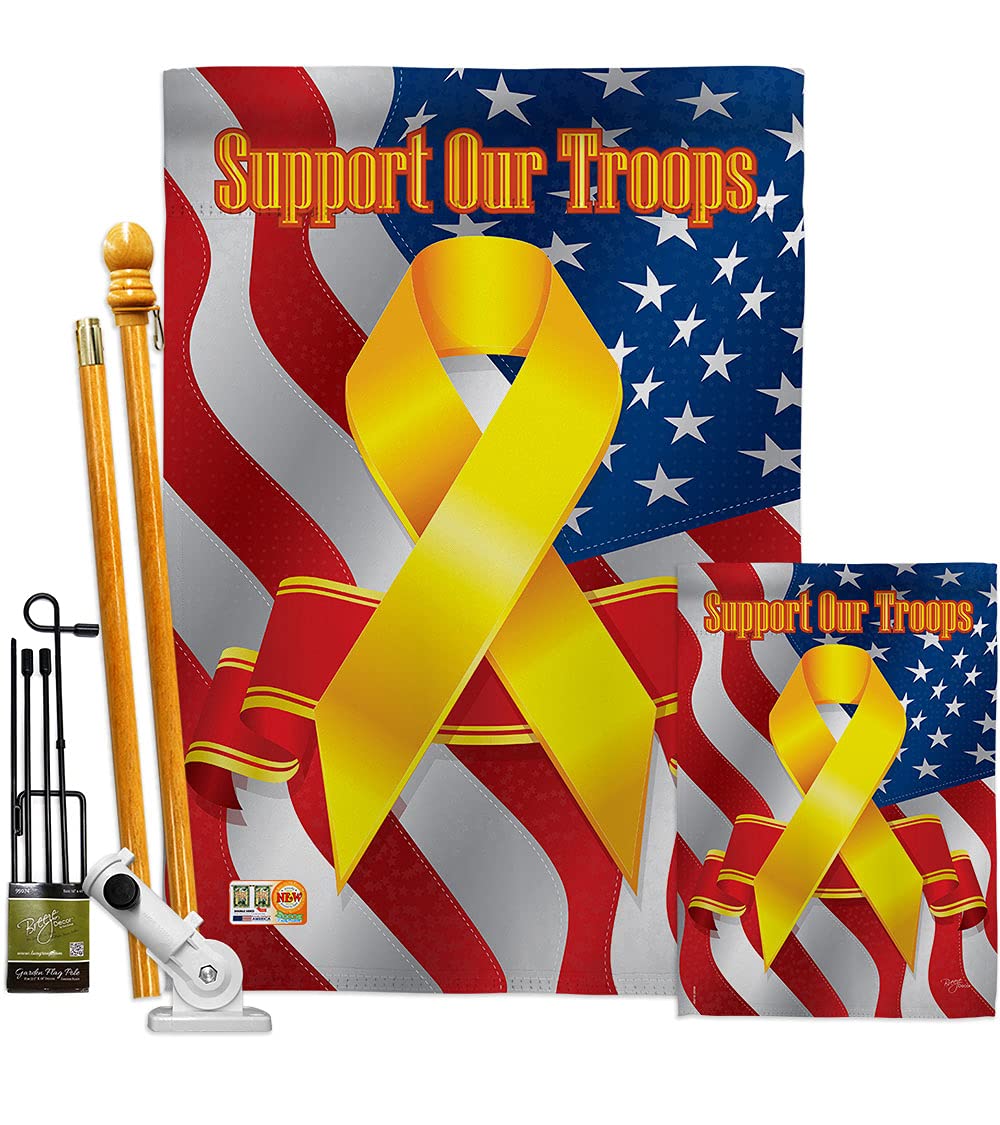 Patriotic Garden Flags Kit - Double-Sided 28x40 Inch Military Yard Banner for Army, Navy, Air Force, Marines | Honor US Armed Forces Veterans with Official Small Decorative Gift | Perfect for Memorial Day, Veterans Day & Front Yard Displays