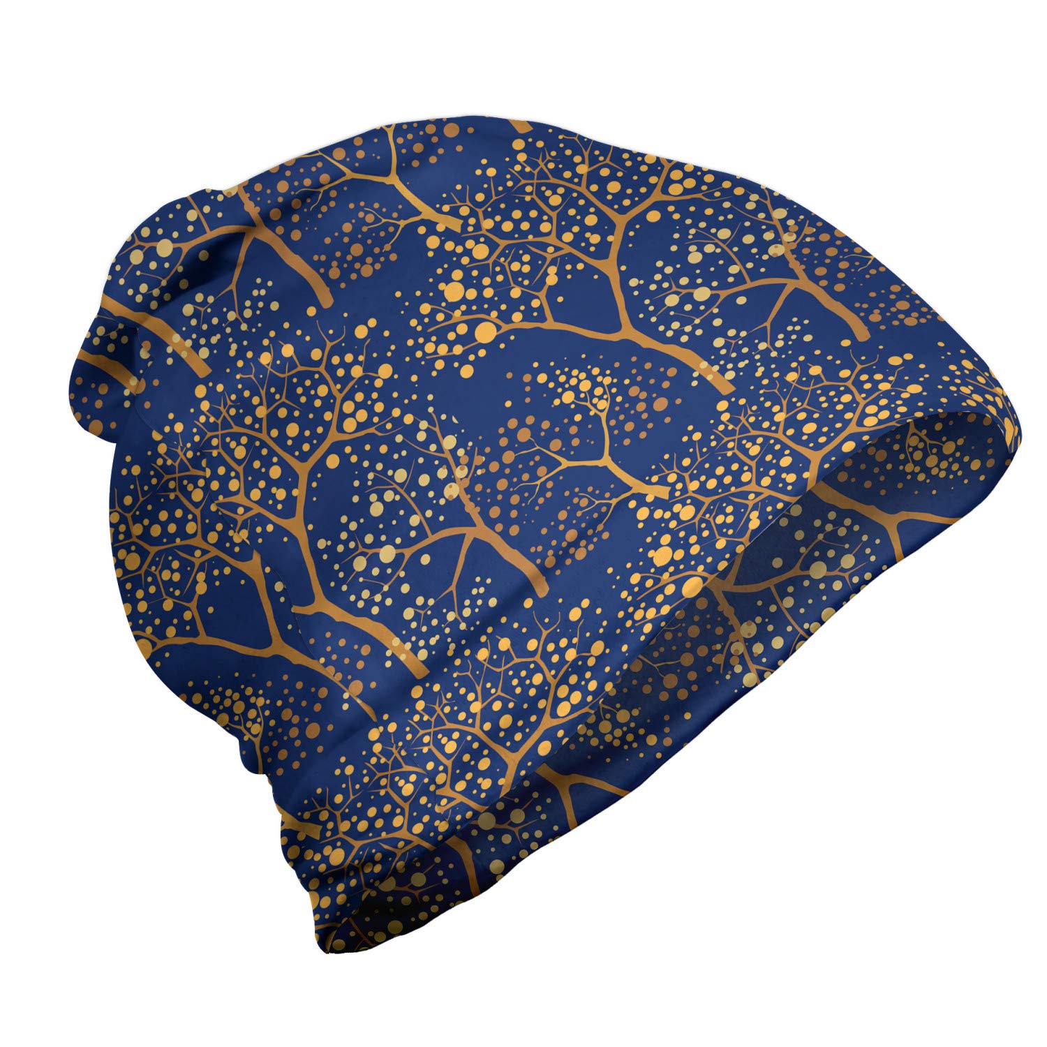 Ambesonne Unisex Beanie - Cozy Knit Winter Hat with Autumn Trees Design for Men & Women - Perfect for Hiking, Outdoor Adventures & Cold Weather Activities