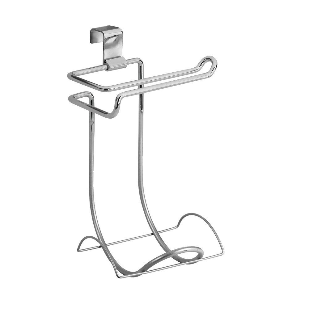 iDesign Classico Steel Toilet Paper Holder - Chrome Over the Tank Bathroom Tissue Organizer | Space-Saving Toilet Paper Storage for Small Bathrooms & Powder Rooms