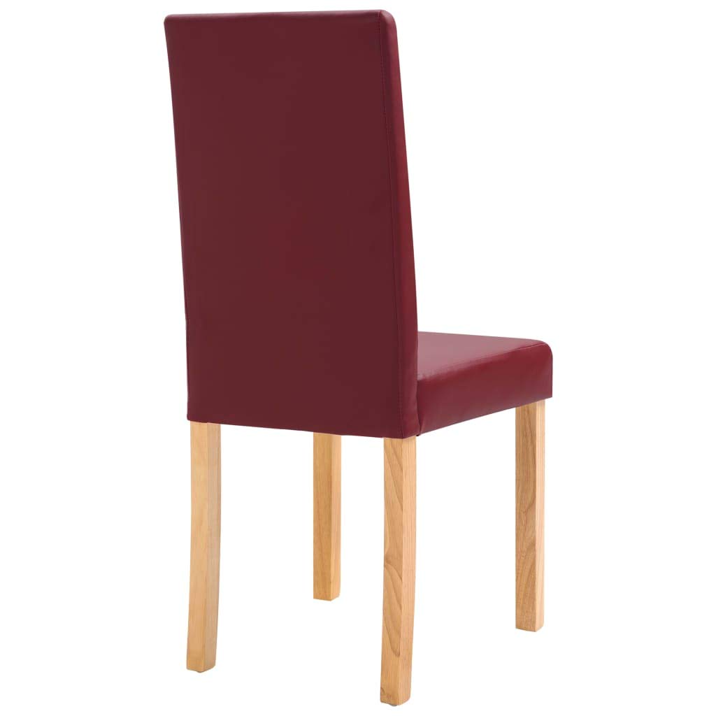2 Pack Red Faux Leather Dining Chairs - Modern Kitchen Chairs for Dining Room, Restaurant, Cafe & Home Decor