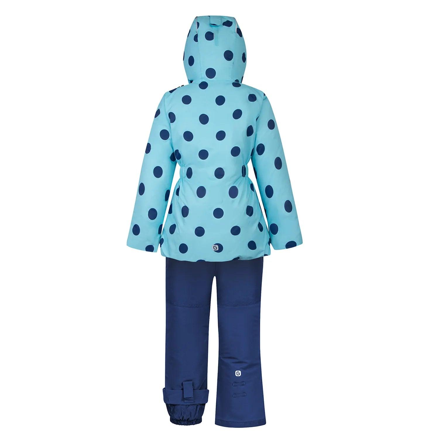 Gusti Girls Winter Snowsuit with Polkadot Design - Waterproof & Warm (Sizes 3T to 13/14 Years) - Perfect for Snow Play, Skiing & Outdoor Winter Activities