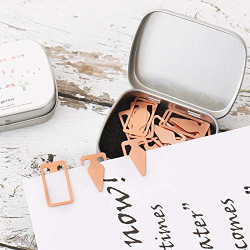 Mini Hollow Metal Bookmarks 15pcs - Gold Triangle Arrow for Books & School Supplies - Perfect for Reading & Gifting