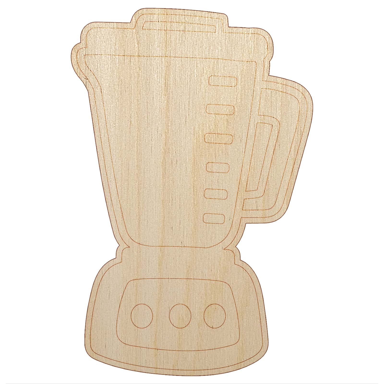 **DIY Unfinished Wood Blender Shape Cutout - 1/8 Inch Thick, 6.25 Inch - Perfect for Smoothie & Shake Crafts, Home Decor, and Scrapbooking Projects**