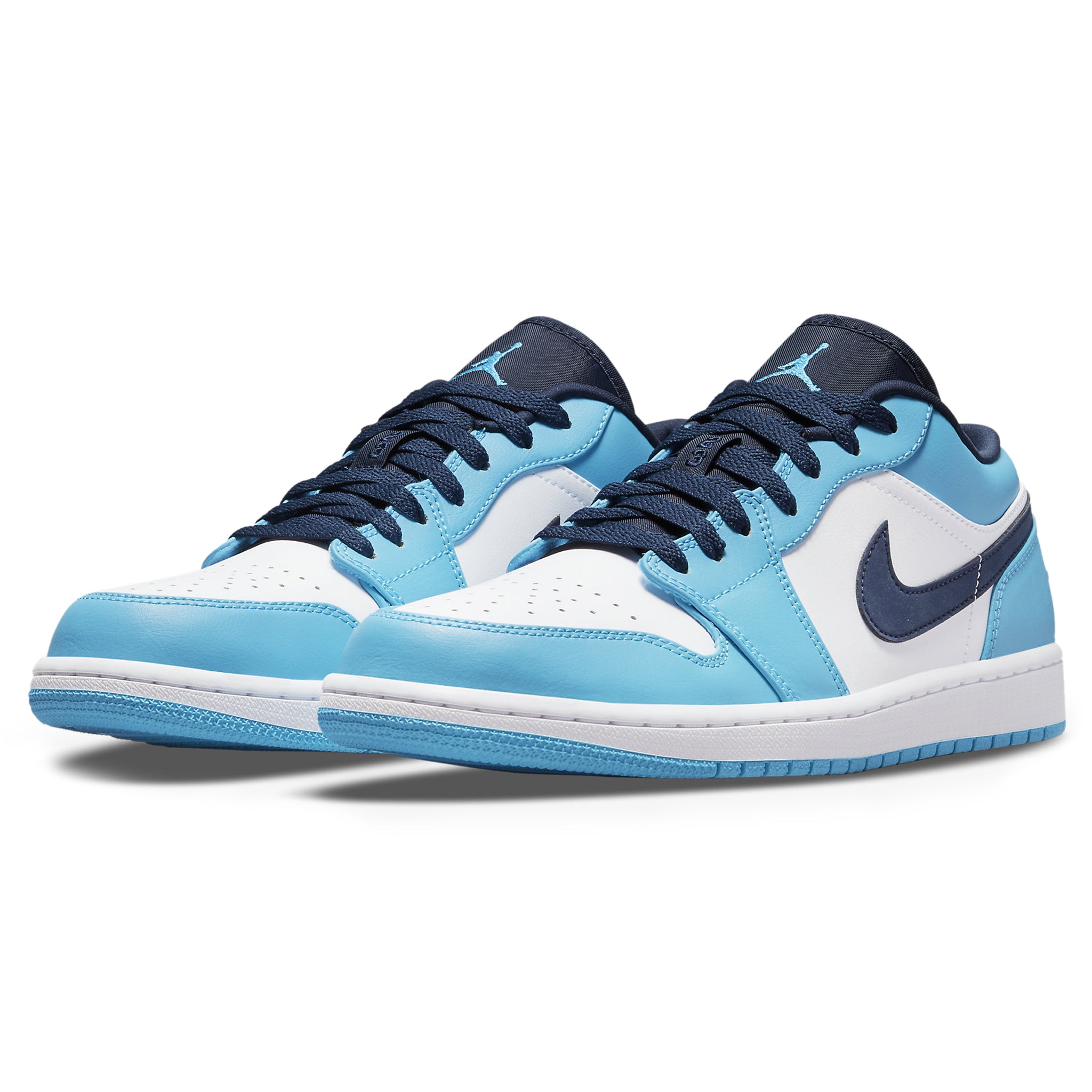 Air Jordan 1 Low UNC University Blue Black Sneakers - Men's Basketball Shoes for Casual Wear & Street Style