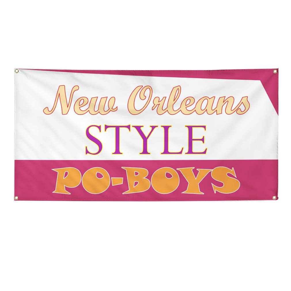 Vinyl Banner - Multiple Sizes (60x144 Inches) | Weatherproof Outdoor Advertising Sign with 10 Grommets | Perfect for New Orleans Style Food & Beverage Promotion, American Cuisine Events, Industrial Yard Signs | Great for Restaurants, Festivals, and Business Advertising