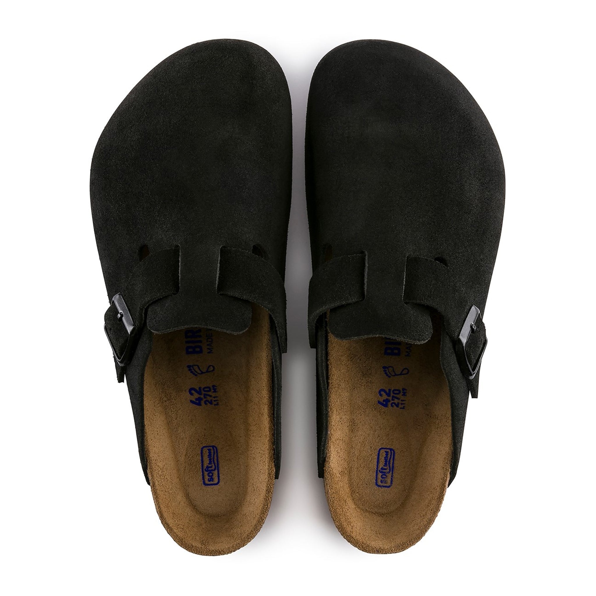 Birkenstock Boston Suede Flat Sandals for Women & Men - Comfortable Black Leather Clogs | Perfect for Casual Wear, Home & Office