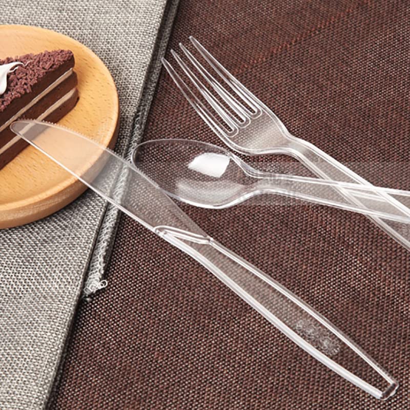 200 Count Clear Heavy-Duty Disposable Plastic Forks - Bulk Party Utensils for Weddings, BBQs, Picnics & Everyday Use | Durable Eco-Friendly Cutlery for Catering, Events & Home Dining