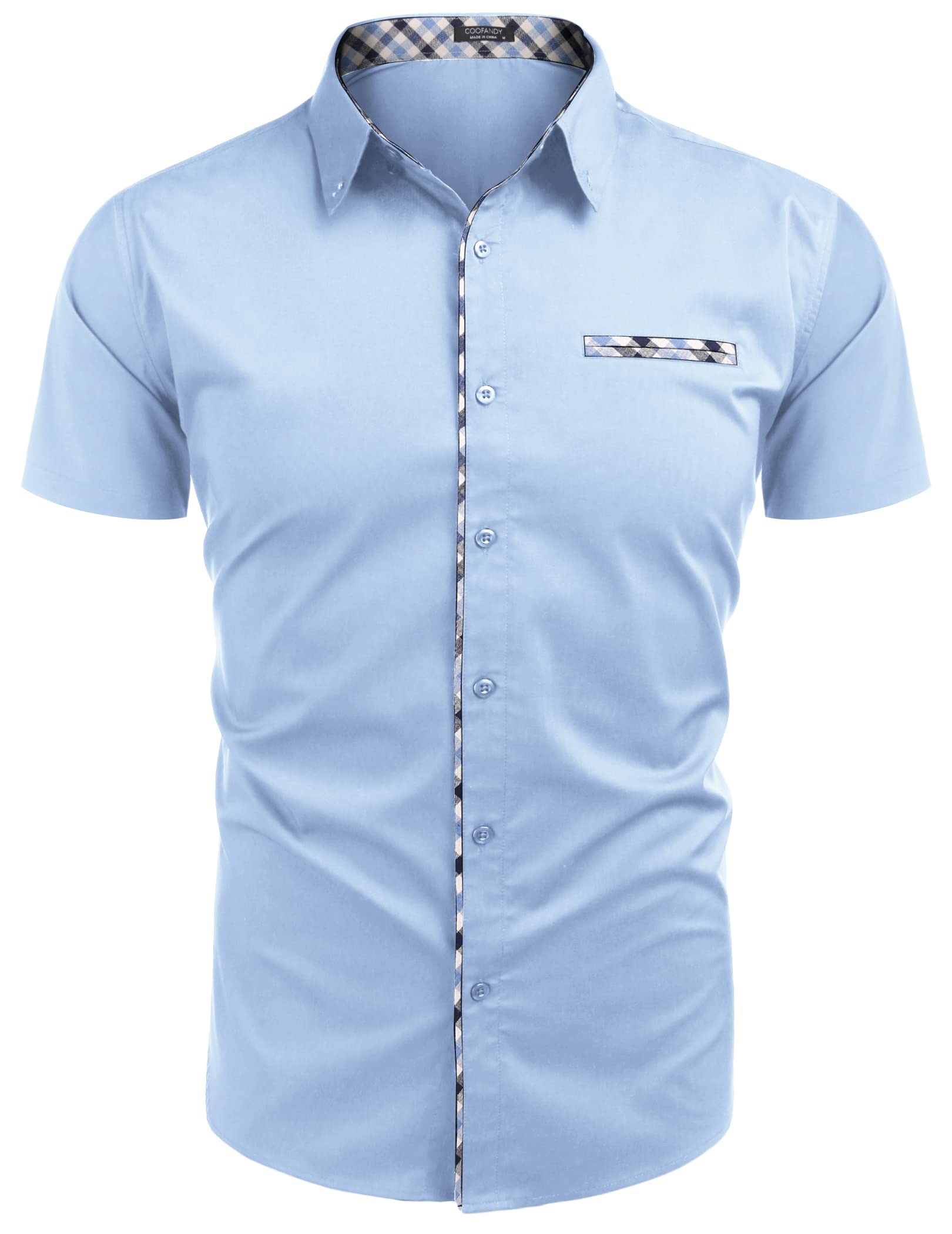 COOFANDY Men's Slim Fit Long Sleeve Button Down Shirt - Casual Contrast Dress Shirt for Business, Office & Date Night | Breathable Comfort for All-Day Wear