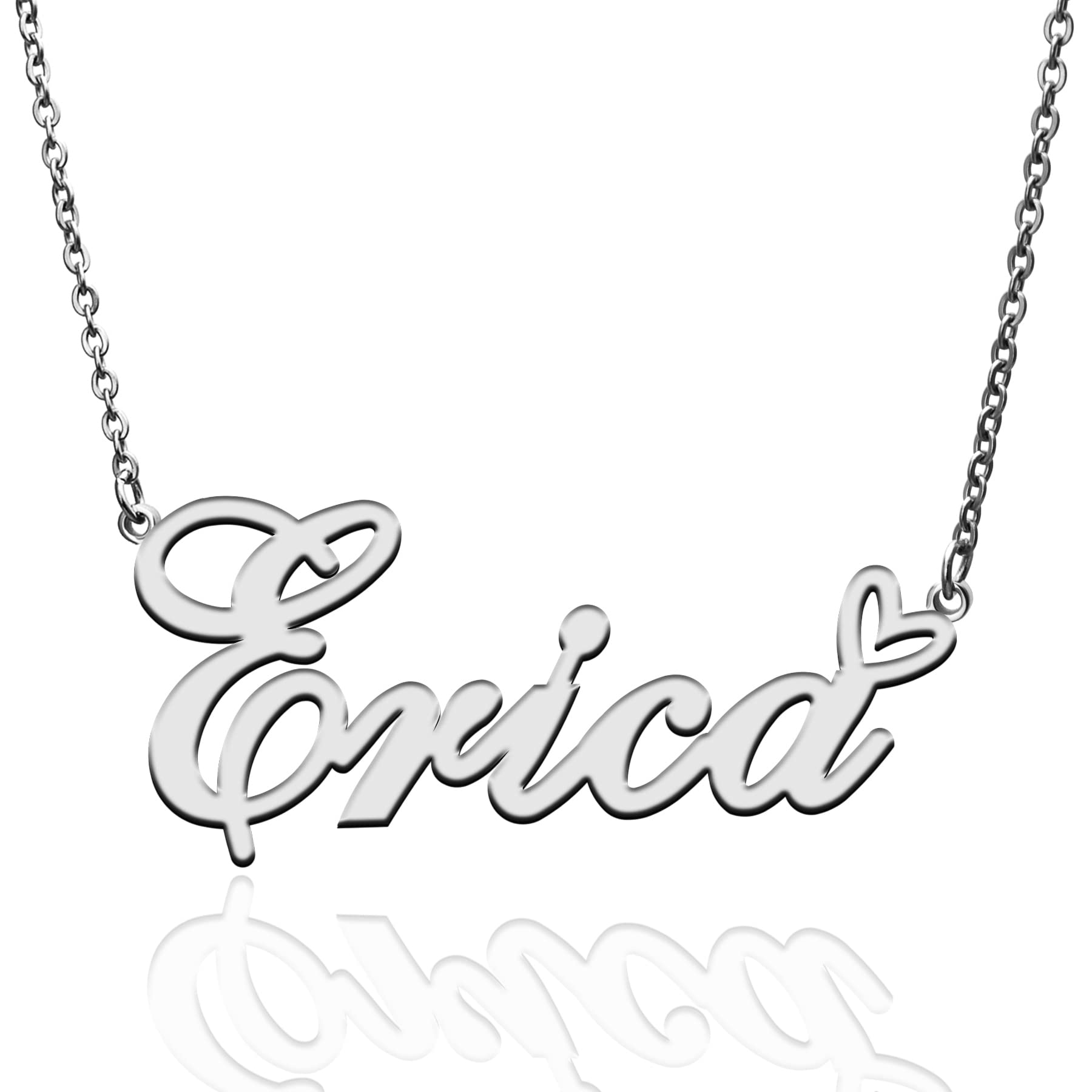 Custom Personalized Name Necklace for Women - Heart Pendant with Engraved Name - Fashion Jewelry Gift for Girlfriend, Mom, Daughter - Perfect for Christmas, Birthday, Friendship Day - Wear Daily, Date Nights & Special Occasions
