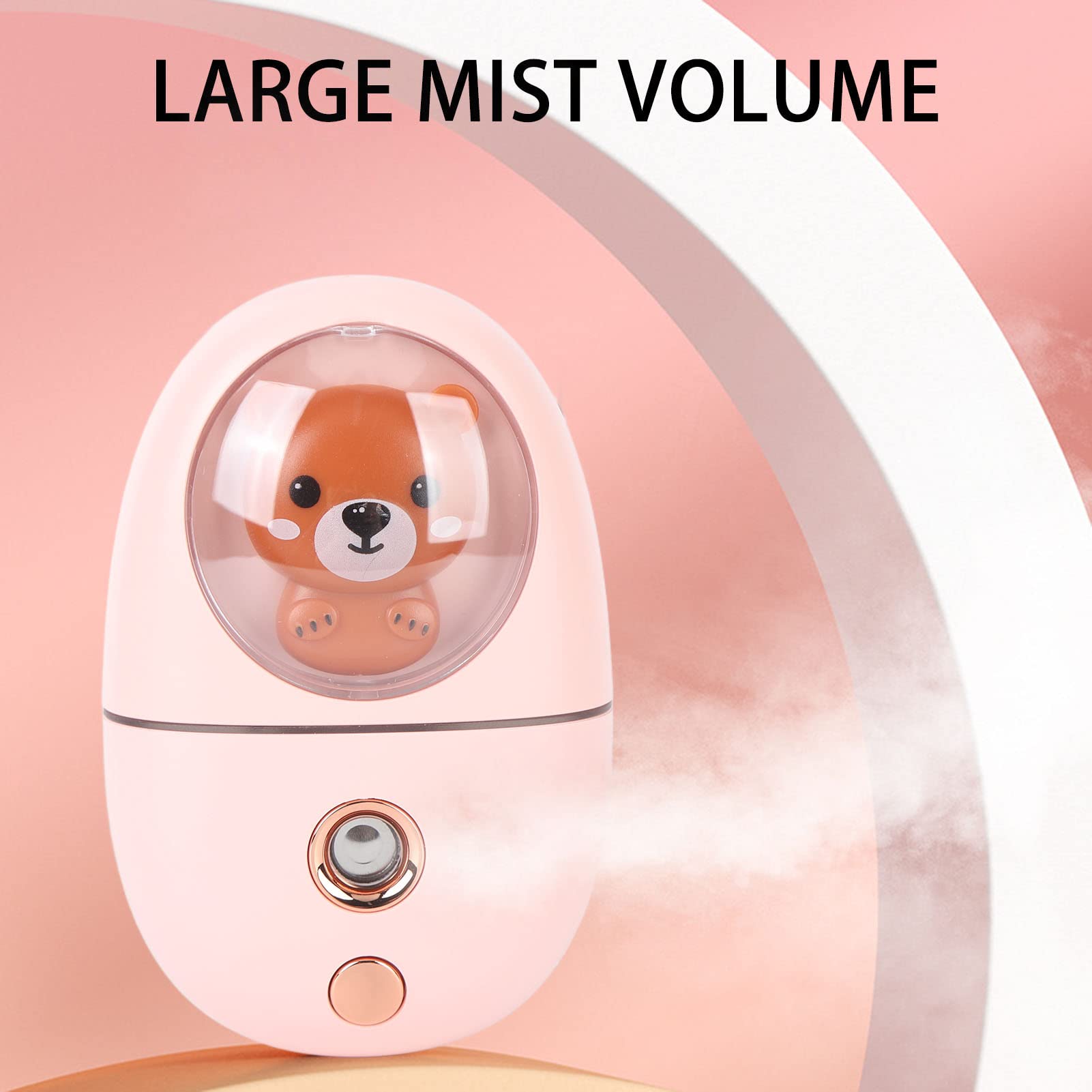 Portable Mini Facial Mist Sprayer - 35ml 500mAh Cute Animal Design Face Steamer for Hydration & Travel | Perfect for Skincare On-The-Go, Office Refresh & Airplane Moisturizing