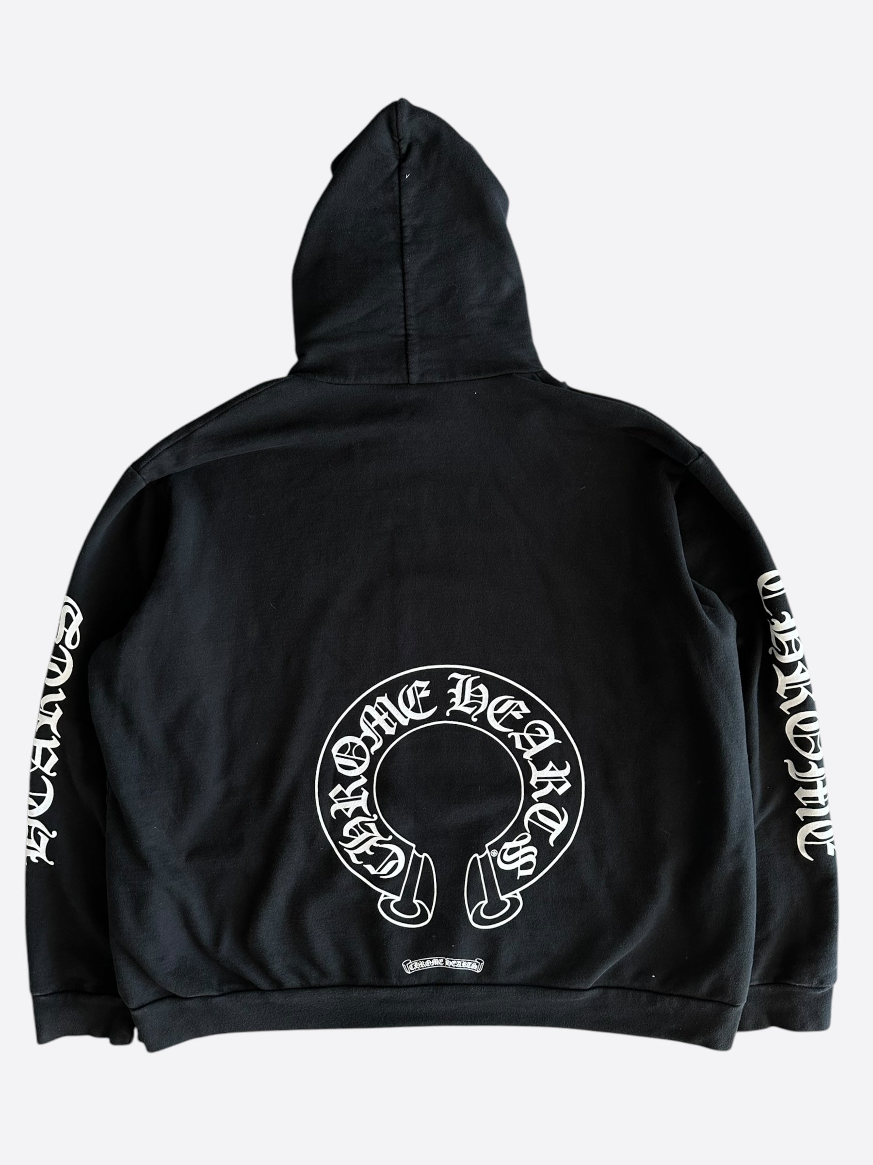 Chrome Hearts Black & White Horseshoe Logo Hoodie - Stylish Streetwear for Men & Women | Perfect for Casual Outfits, Concerts, and Urban Fashion