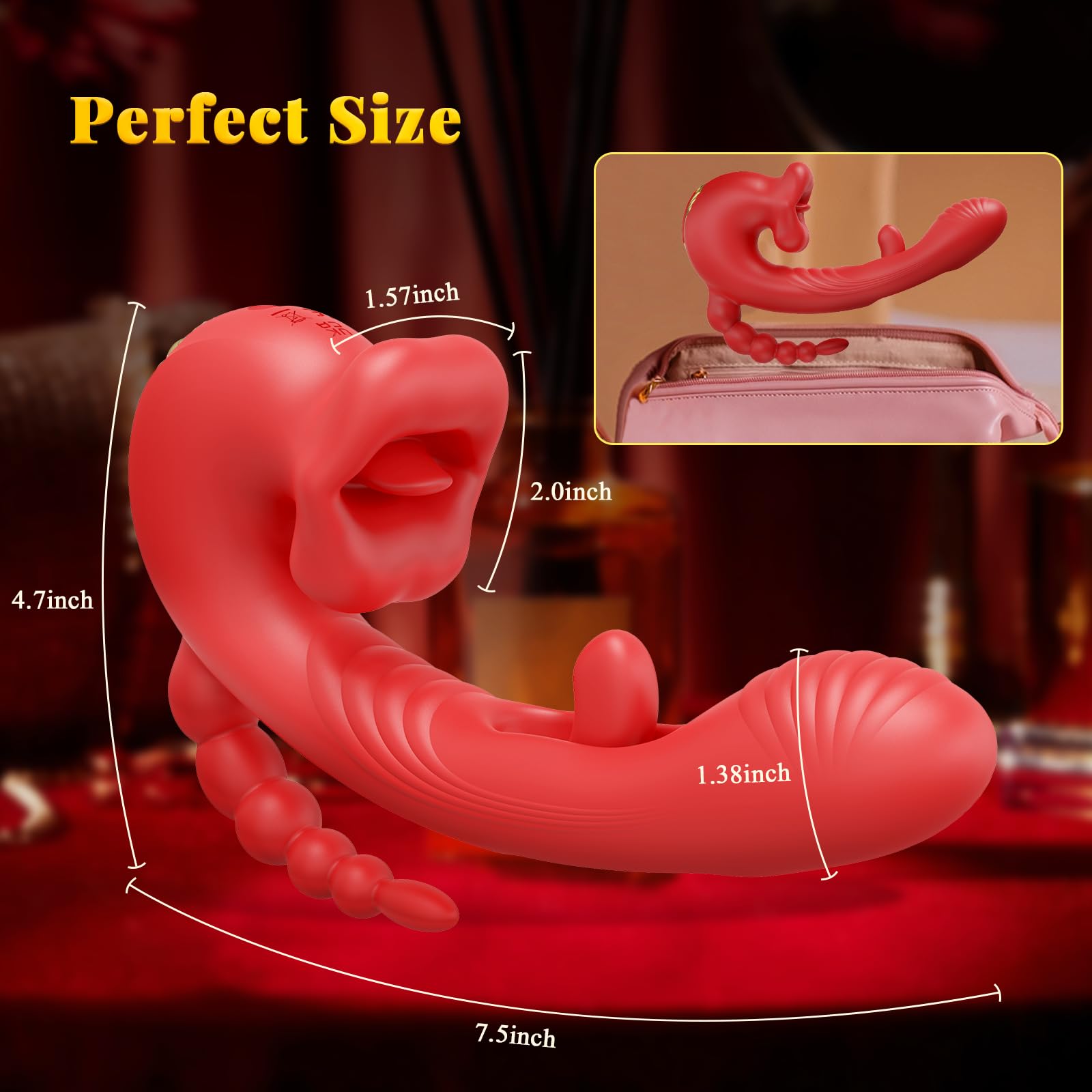 Rose Vibrator for Women - 9 Speed Thrusting Dildo with Clitoral Stimulator, Adult Sex Toy for Solo & Couples Play - Perfect for Bedroom Fun, Romantic Nights & Self-Care Moments