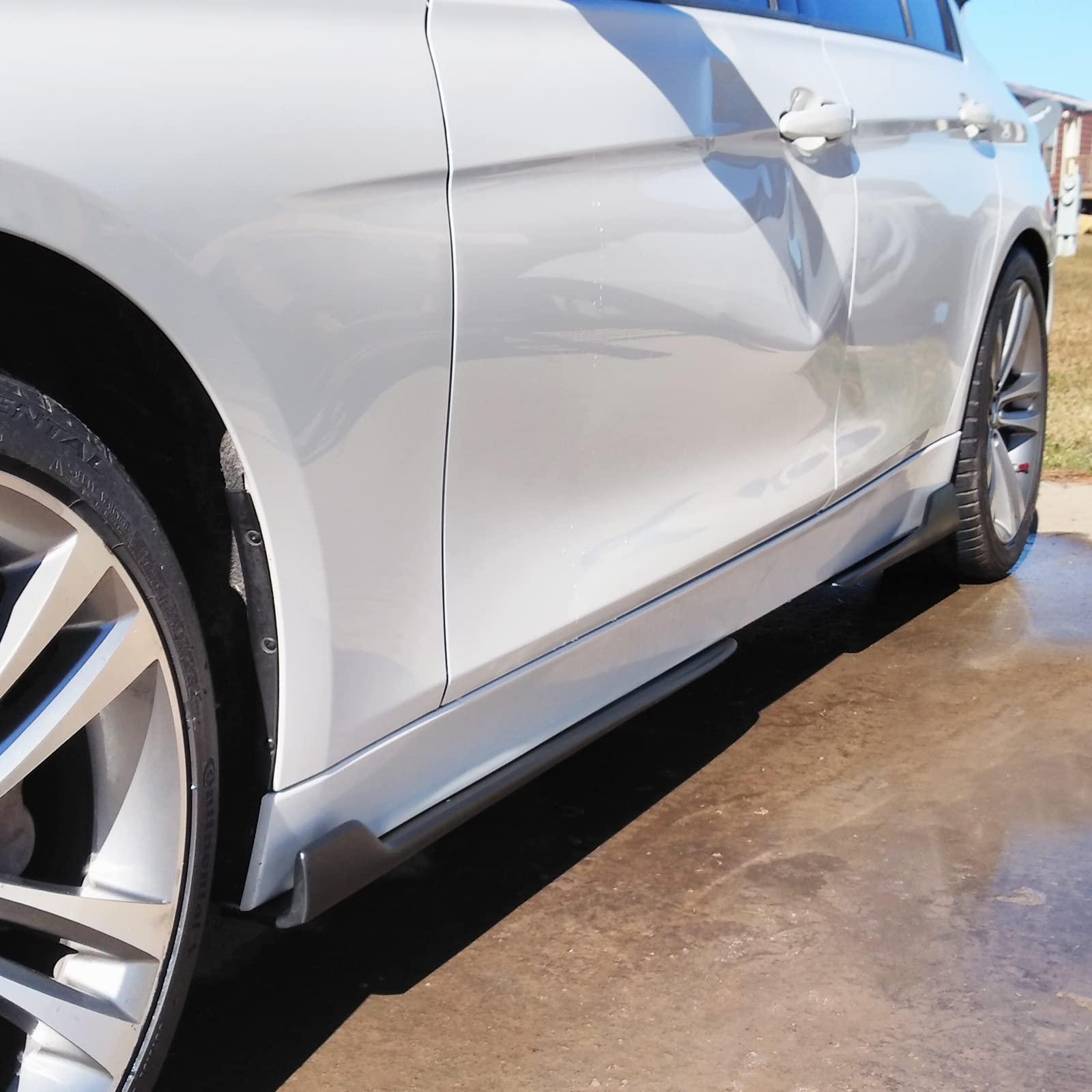 IKON MOTORSPORTS Universal Fit PP Side Skirts & Rocker Panel Extensions - Aerodynamic Car Body Kit for Sports Cars & Tuner Vehicles (Perfect for Street Racing & Car Shows)