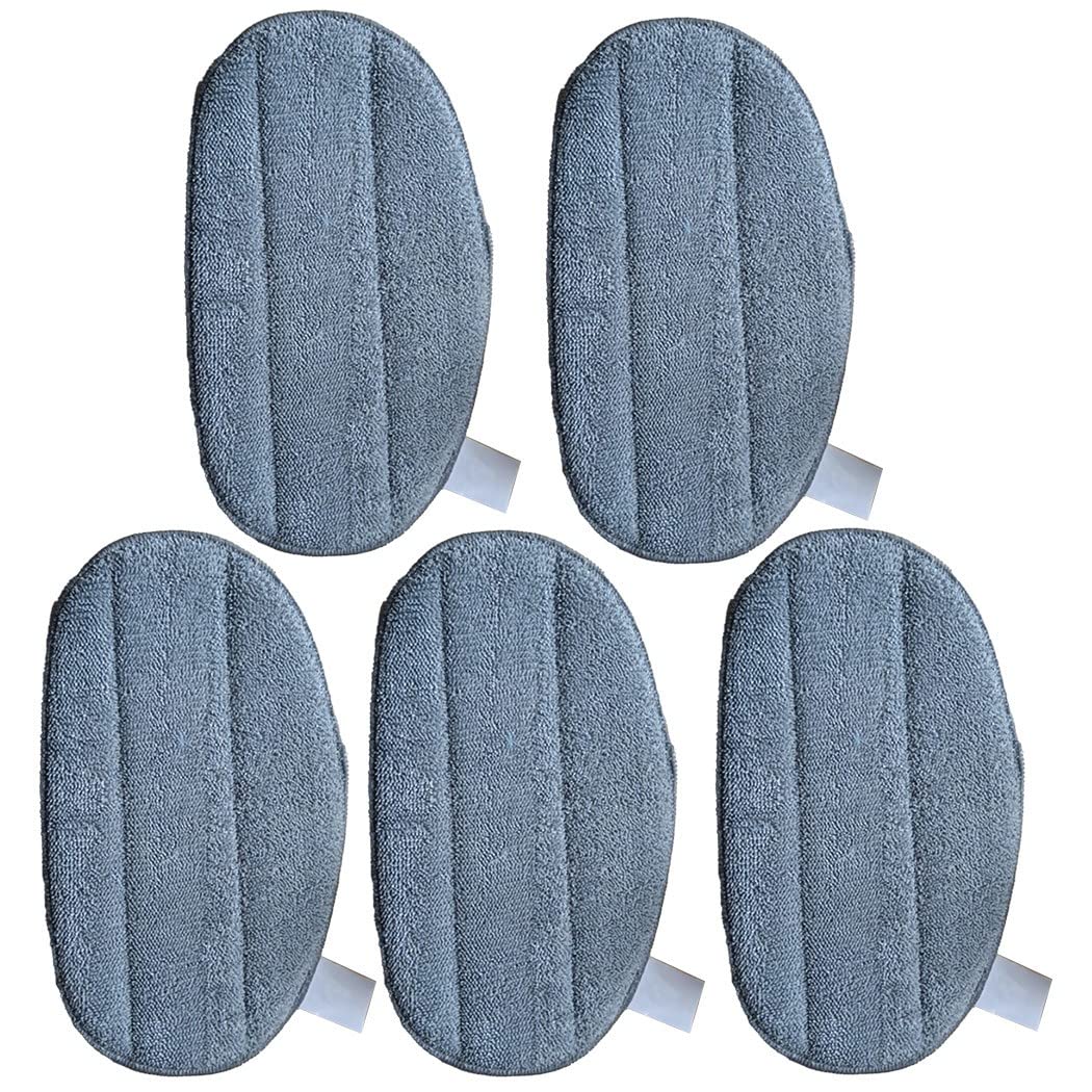FACULX 5 Pack Replacement Steam Mop Pads for Leifheit CleanTenso 11911 - Washable Microfiber Floor Cleaning Pads for Hardwood & Tile Floors - Perfect for Kitchen, Bathroom & Pet Hair Removal