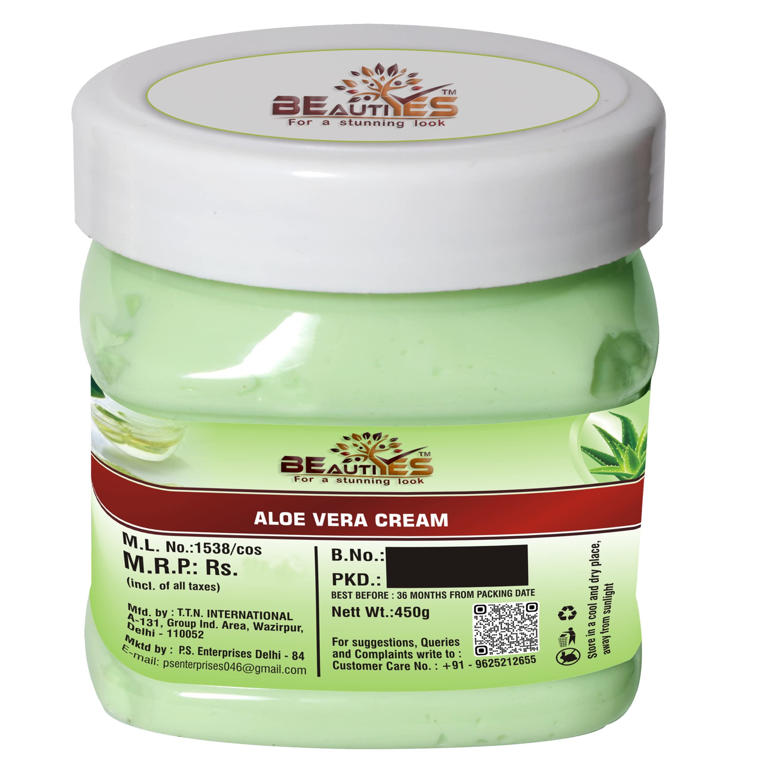 BeautiYes Aloe Vera Face Cream & Scrub Set (450gm Each) - Gentle Exfoliation & Soothing Moisturizer for All Skin Types with Aloe Vera Extract & Fruit Enzymes | Daily Skincare Routine for Hydrated, Glowing Skin