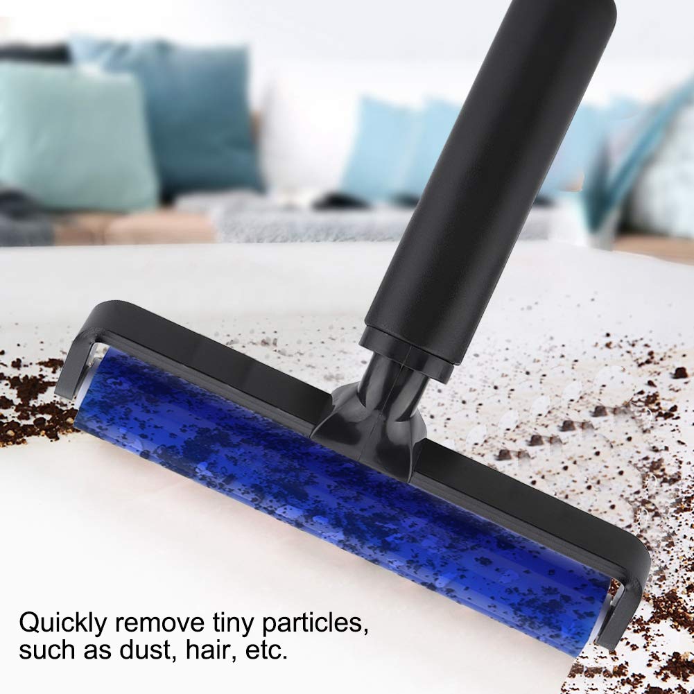 Anti-Static Silicone Roller for Lint & Dust Removal - 12 Inch Manual Cleaning Tool (Blue) - Perfect for Pet Hair, Clothes, Furniture & Car Interiors