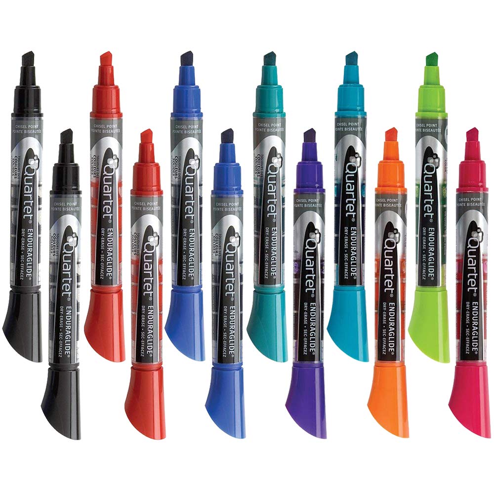 Quartet Dry Erase Markers - 12 Pack with Chisel Tip & EnduraGlide Technology - Assorted Classic & Neon Colors - Whiteboard Markers for Office, Classroom & Home Use - 1 Case of 24 Packs (288 Markers Total) - Model 5001-20MA-CS