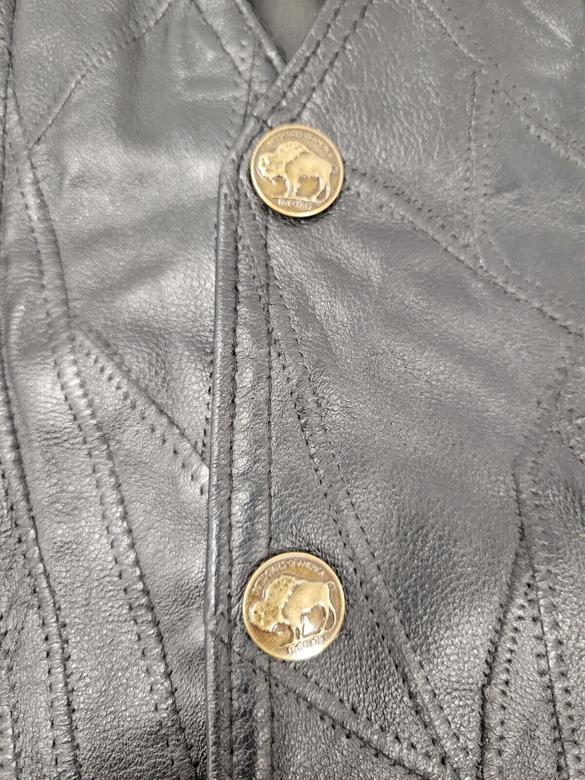 Diamond Plate Leather Vest for Men - Size L, Black Biker Jacket with Studs - Perfect for Motorcycle Riding, Biker Events & Fashion Outfits