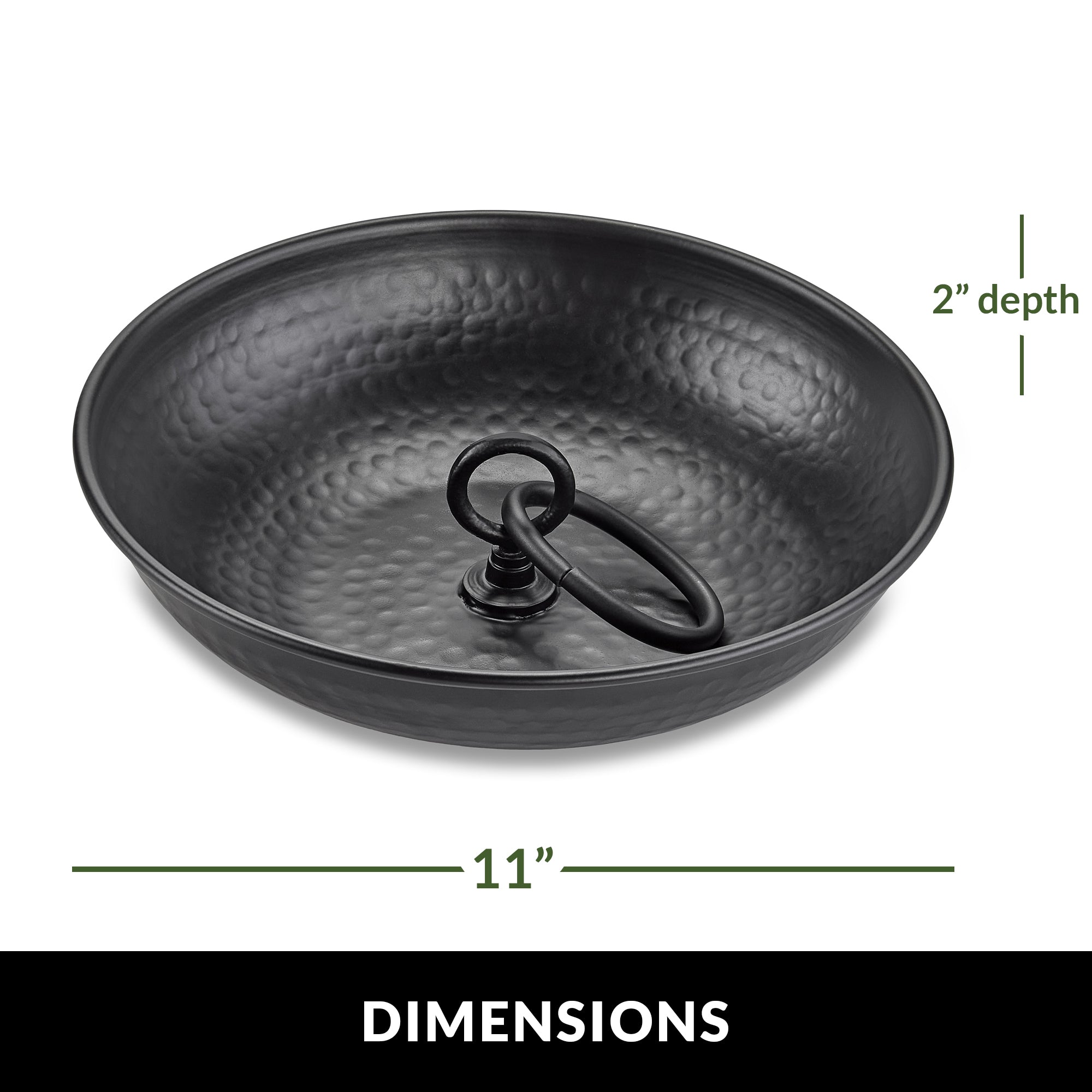 Black Rain Chain Basin - 11 Inch Diameter for Outdoor Garden Drainage & Decoration | Perfect for Downspout Alternatives, Patios, and Landscaping