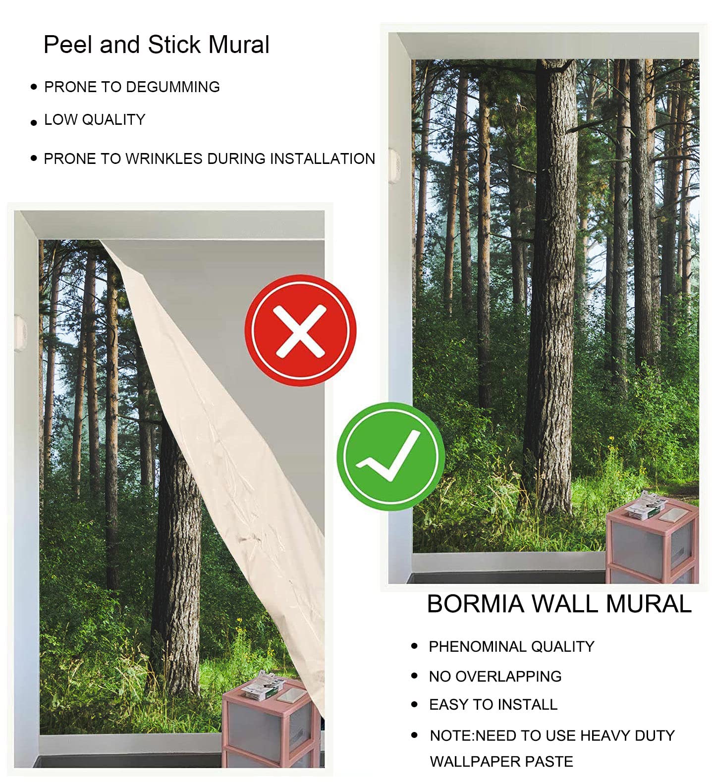 Bormia Forest Landscape Wall Mural Wallpaper - 195