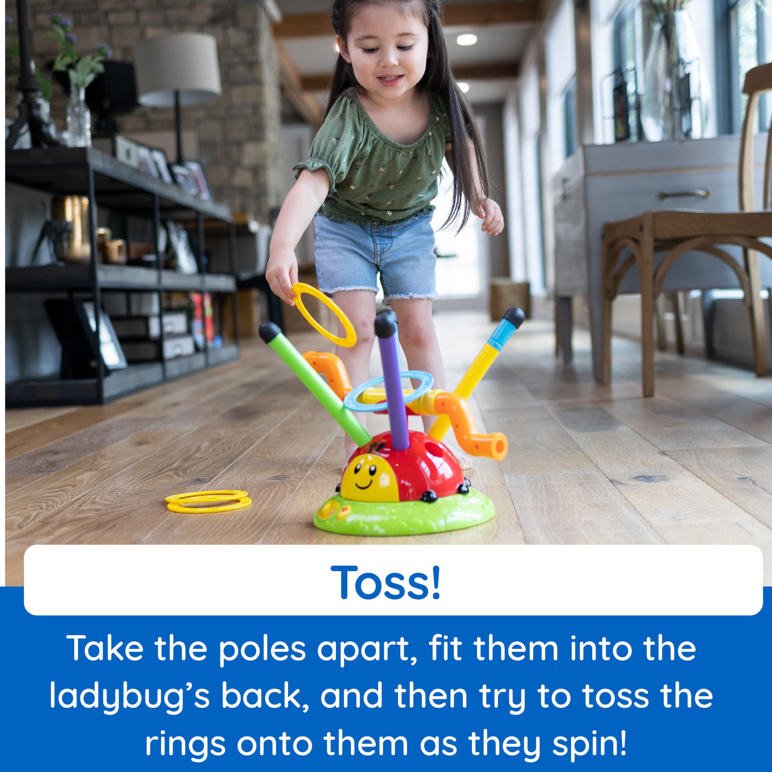 Fat Brain Toys 2-in-1 Musical Jump 'n Toss - Active Indoor & Outdoor Games for Kids Ages 4+ | Fun Developmental Toy for Jumping & Tossing Activities | Perfect for Birthday Gifts, Backyard Play & Preschool Energy Burn