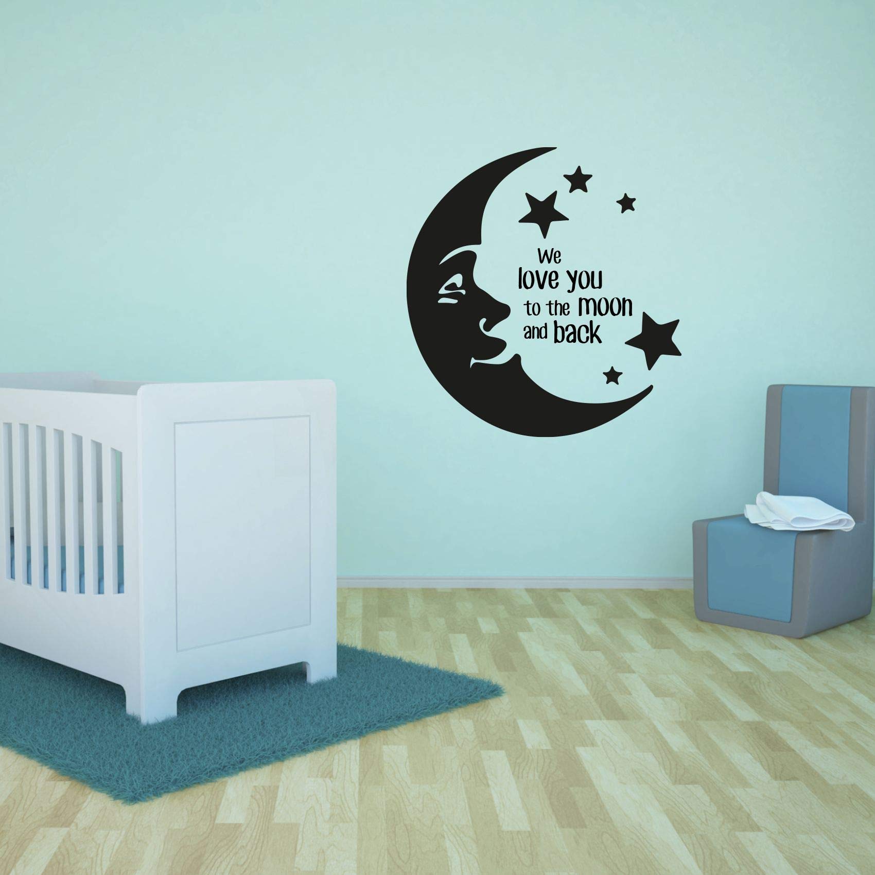 Moon Life Couple Love Quotes Wall Sticker - 40x40 Inch Vinyl Decal for Bedroom, Nursery & Kids Room Decor | Romantic Home Art for Couples & Valentine's Gift | Perfect for Dorm, Apartment & House Warming