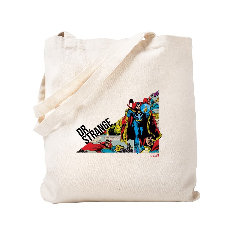 Doctor Strange Triangle Tote Bag - Natural Canvas Reusable Shopping Bag for Groceries, Beach & Comic Conventions | Marvel Superhero Merchandise