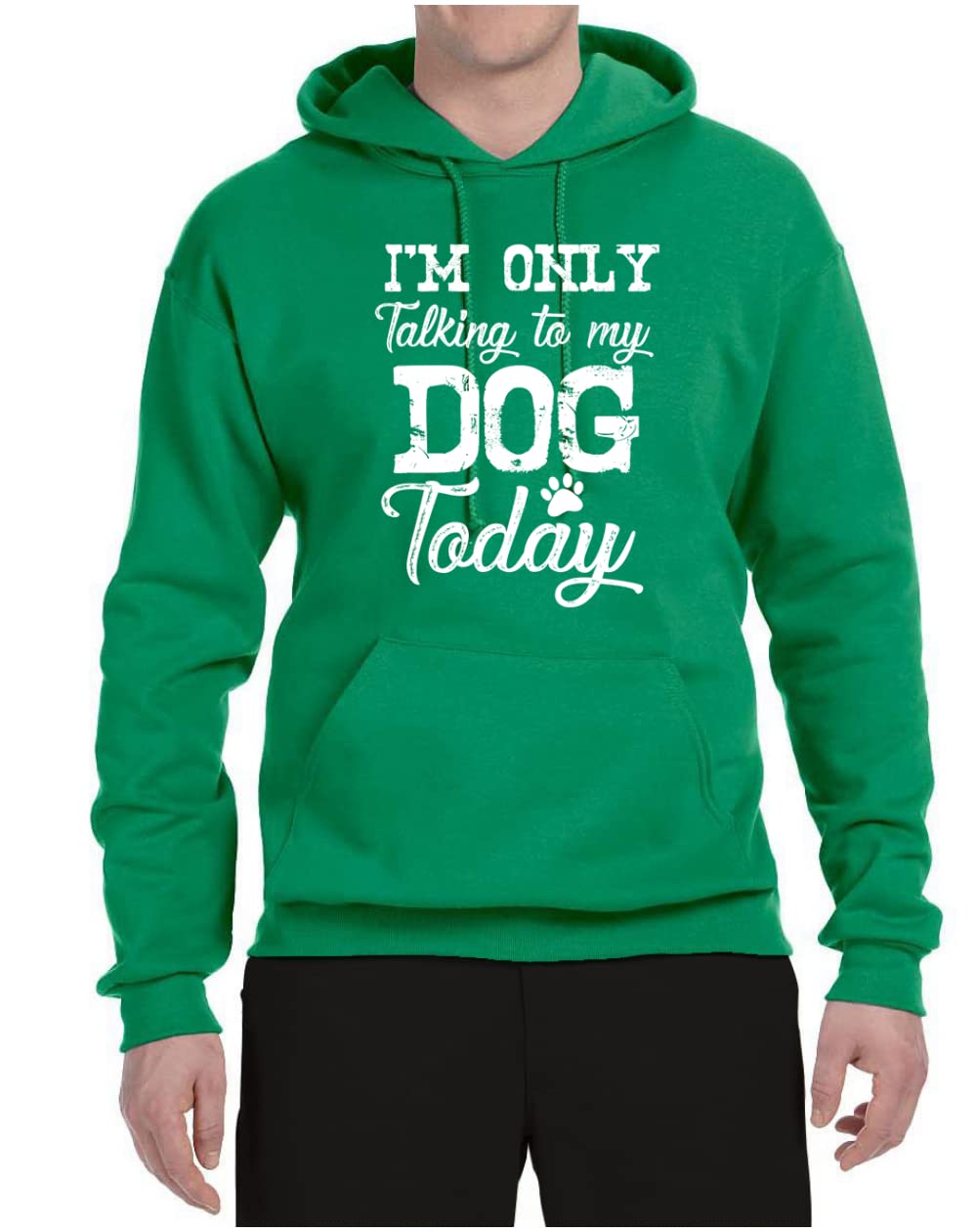 Wild Bobby 'I'm Only Talking to My Dog Today' Funny Dog Lover Graphic Hoodie - Unisex Pullover Sweatshirt for Pet Owners, Dog Walking & Casual Wear