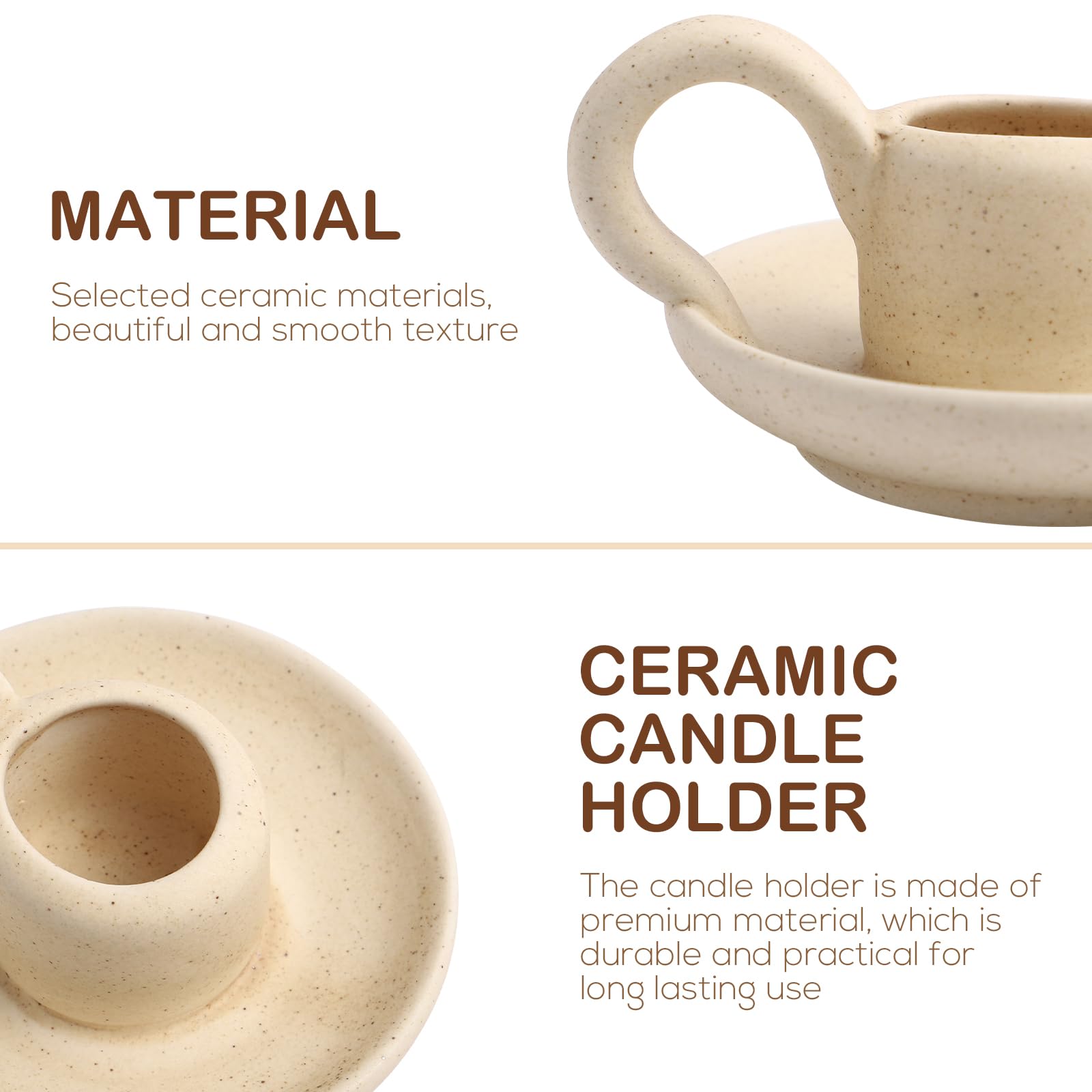 Nordic Style Ceramic Candle Holder Set of 2 - Elegant Taper Candlestick Stand for Home Decor, Wedding Centerpiece & Party Table Display - Perfect for Dining Table, Mantel Decor and Romantic Ambiance