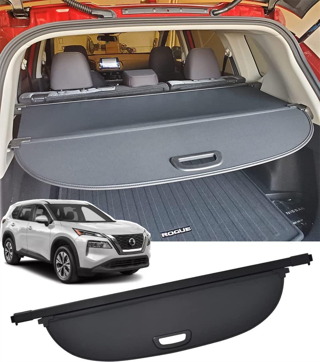 Vesul Retractable Cargo Cover for Nissan Rogue 2021-2025 - Universal Trunk Security Shade, Anti-Peep Privacy Screen, Black Tonneau Cover - Perfect for Road Trips, Grocery Hauling & Protecting Valuables