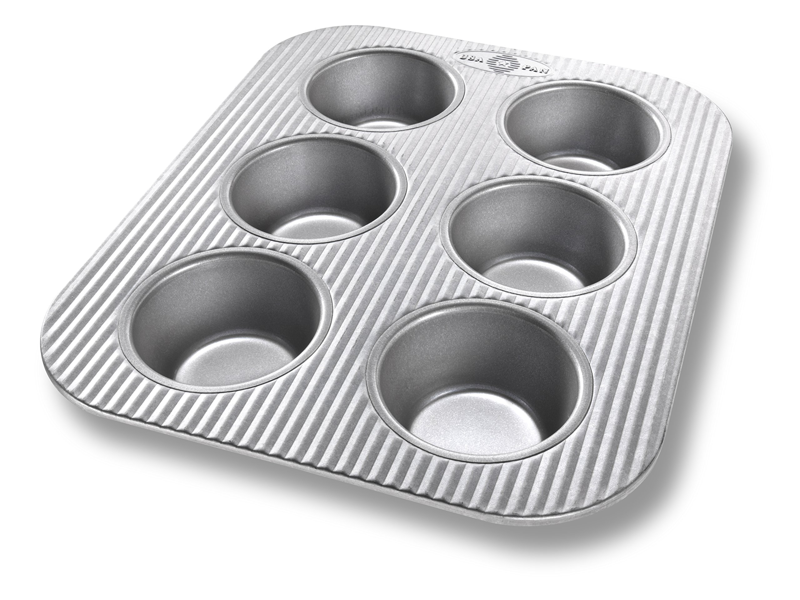 USA Pan Nonstick 6-Cup Muffin Pan for Toaster Ovens - Heavy Duty Aluminized Steel Bakeware - Perfect for Muffins, Cupcakes & Mini Pies (Home Baking, Breakfast, Parties)