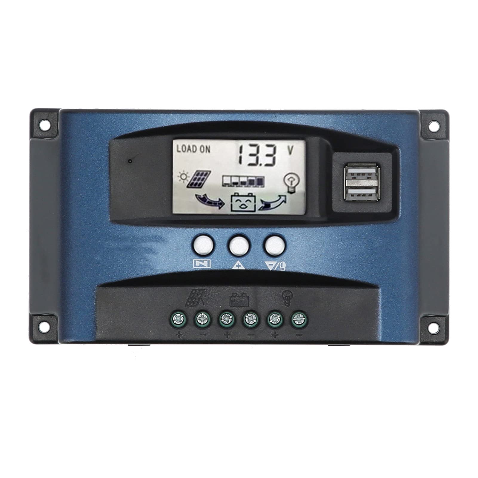 BTIHCEUOT 30A MPPT Solar Charge Controller - 12V/24V Auto-Switch, High Efficiency LCD Display with Multiple Protection for Home, Business & Industrial Use - Perfect for Solar Panels, RV, Marine & Off-Grid Systems