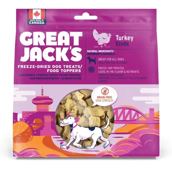 Premium Freeze-Dried Turkey Dog Treats & Food Toppers by Great Jack - High-Protein Training Rewards, Meal Enhancer for Small & Large Dogs - Perfect for Outdoor Adventures & Daily Training Sessions