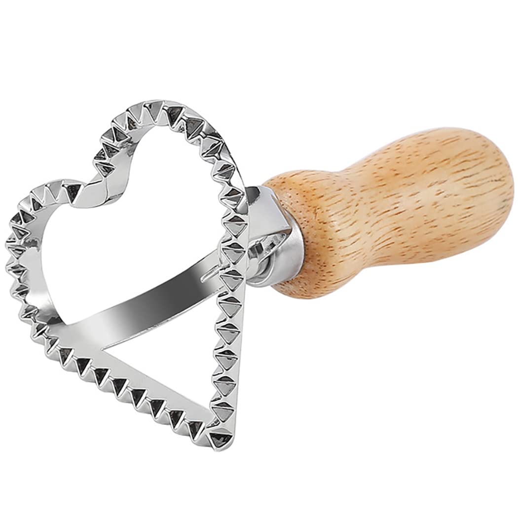 JUSTDOLIFE Pasta Maker Kit - Alloy Ravioli Stamp & Wood Handle Pastry Wheel Cutter for Homemade Italian Pasta | Perfect for Kitchen, Cooking Enthusiasts & DIY Gift Ideas