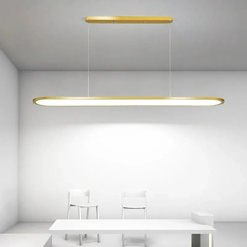 Modern Black LED Pendant Lights - Minimalist Hanging Fixture for Kitchen Island, Dining Room & Bedroom Lighting