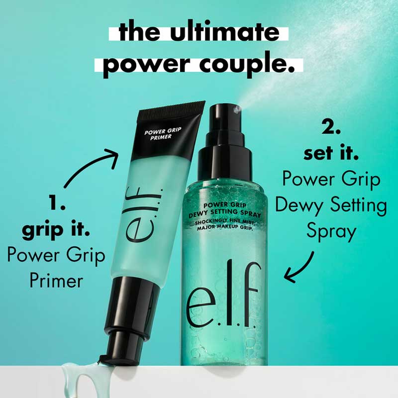e.l.f. Power Grip Dewy Setting Spray - Long-Lasting Makeup Setting Spray with Hydrating Formula for a Fresh, Glowy Finish | Perfect for Daily Wear, Special Occasions & On-The-Go Touch Ups