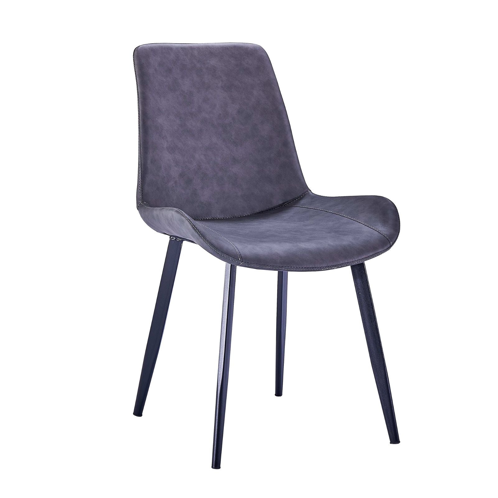 Criterionâ¢ 4-Piece Grey PU Dining Chairs Set with Carbon Steel Frame - Modern Kitchen & Dining Room Furniture for Home, Restaurant, and Office Use
