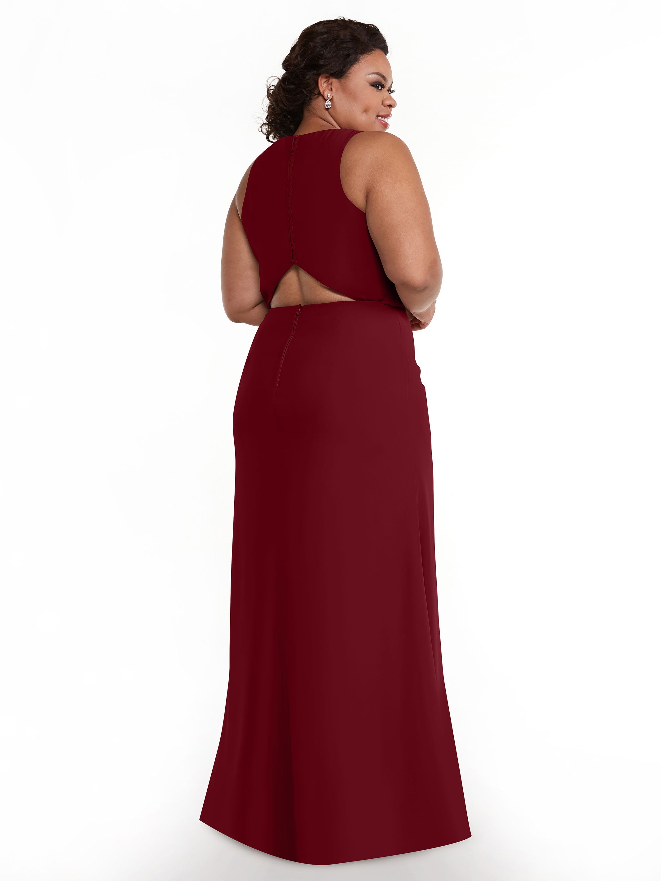 Elegant 80175 Chiffon A-Line Bridesmaid Dress with Plunging Halter Neckline - Perfect for Weddings, Formal Events & Evening Parties