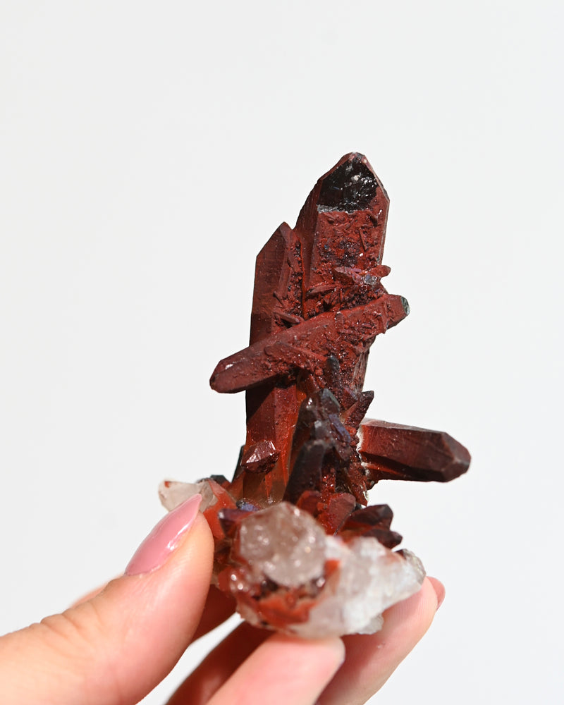 Natural Fire Hematite Quartz Cluster - Healing Crystal for Meditation, Chakra Balancing & Home Decor | Perfect for Spiritual Gifts, Energy Cleansing & Yoga Spaces