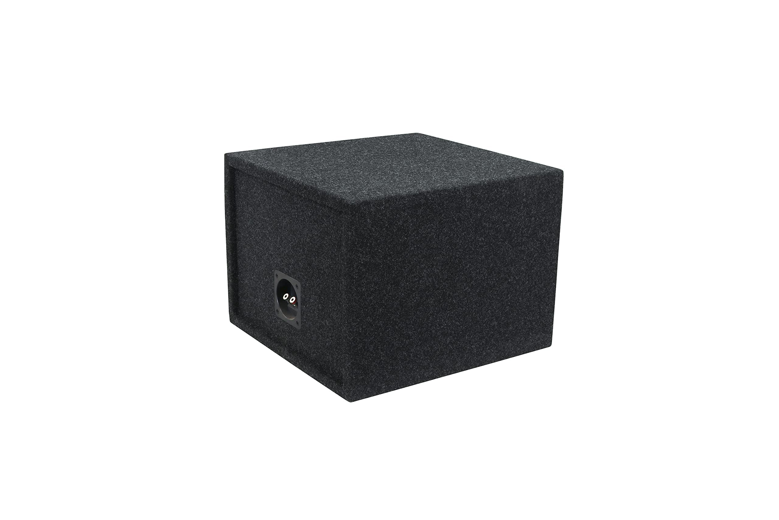 Atrend Bbox Car Pro Audio Speaker Enclosures - 10” Single Vented Subwoofer Box with High Grade MDF, Nickel Finish Terminals & 18 Gauge Cables for Enhanced Bass & Sound Quality | Perfect for Car Audio Upgrades & Custom Sound Systems