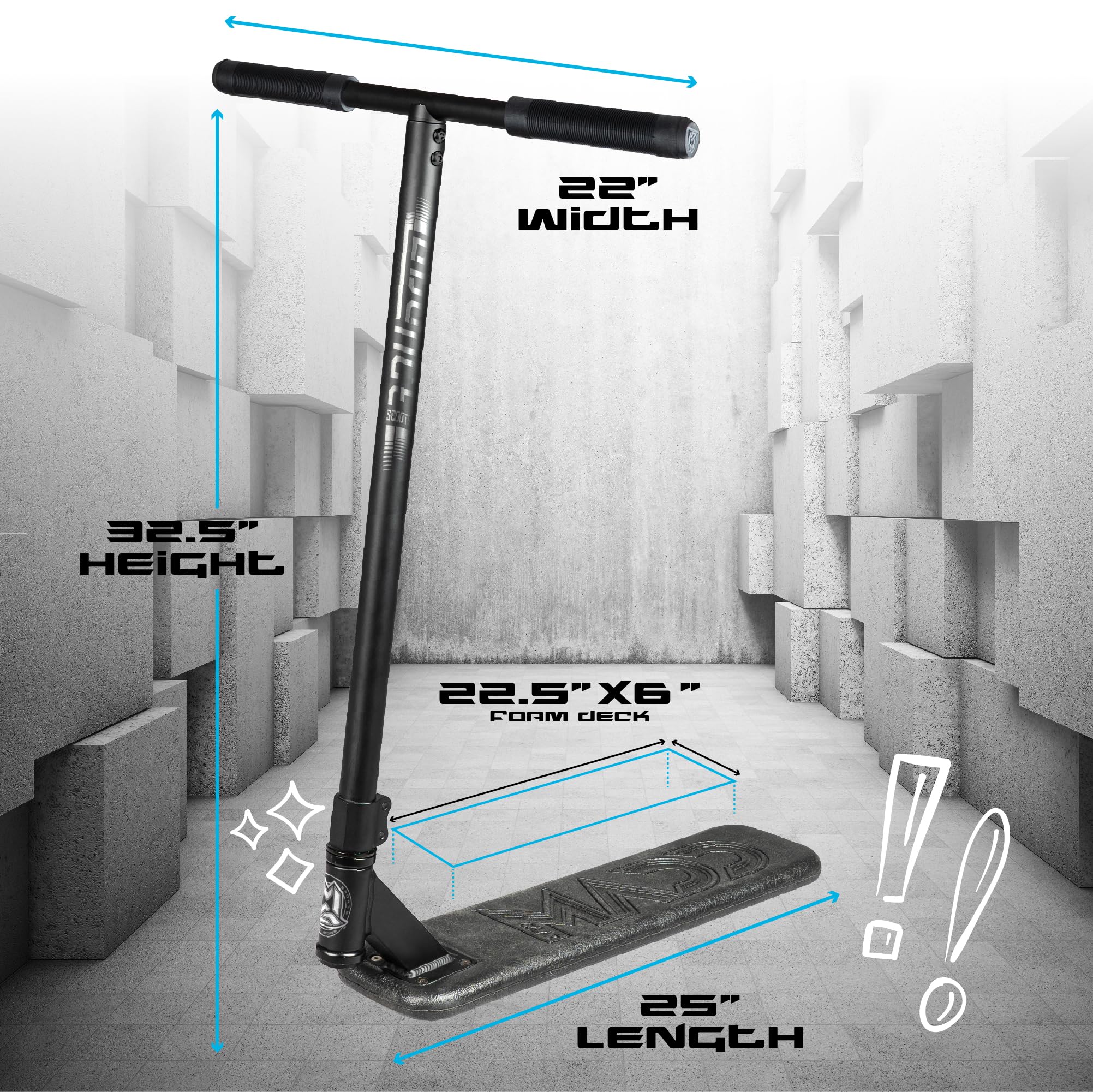 Madd Gear Bounce Trampoline Pro Scooter - Professional Stunt Scooter for Teens, Kids & Adults - Best for Tricks, Jumps & Stunts - Durable for Indoor & Outdoor Use - Perfect for Skate Parks, Backyard & Street Riding