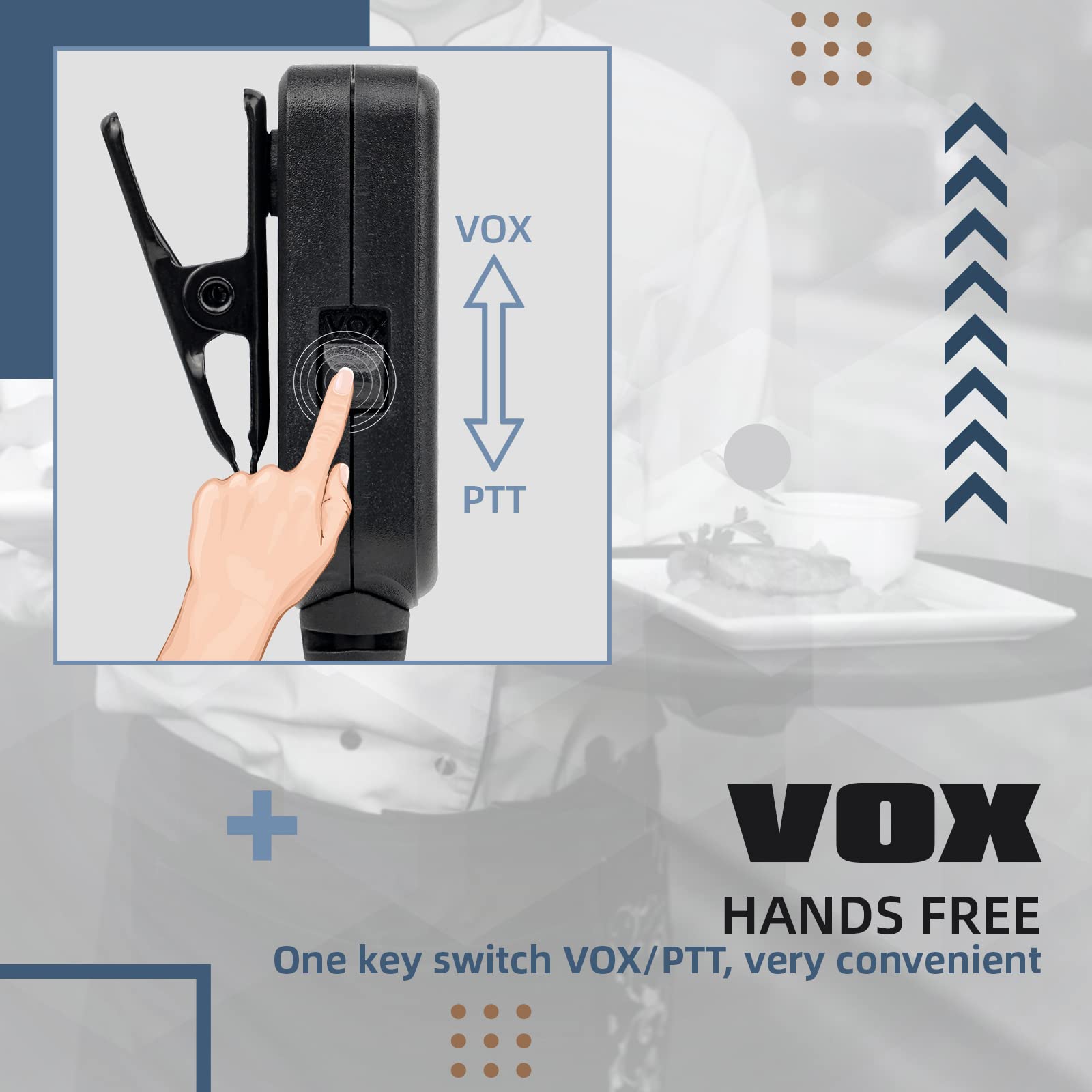 Retevis VOX Walkie Talkie Headset with Microphone - 4 Pack Hands-Free Two-Way Radio Earpiece with Soft Ear Hook, Compatible with RT619 RT622 RT24 RT27 RT668 RT28 - Ideal for Security, Construction, Warehouse & Outdoor Activities